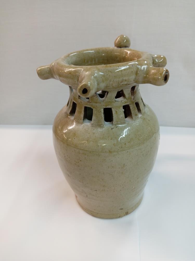 A stoneware 5 spout puzzle jug. Height 17.5cm - Image 2 of 6