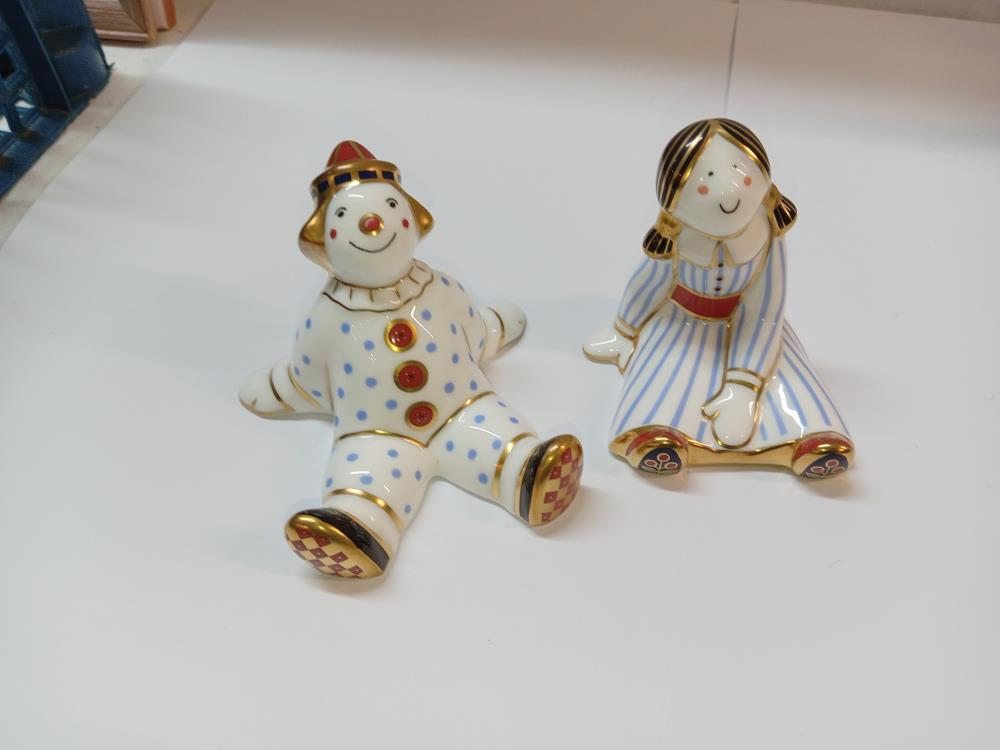 2 Royal Crown Derby Teddies, Rag Doll, clown, rocking horse & Jack in the box - Image 2 of 7