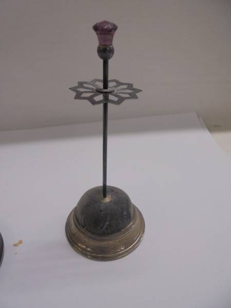 Four silver hat pin stands and two others. - Image 2 of 7