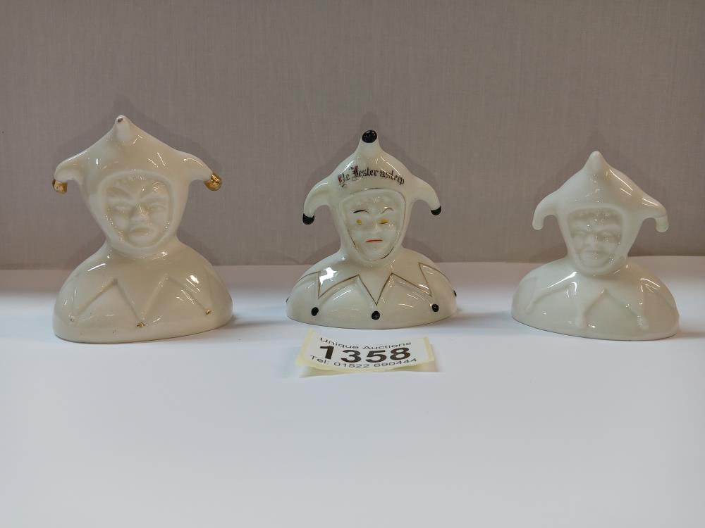 3 crested china busts of a Jester - Image 2 of 3