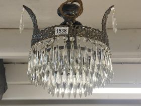 A good triple row hall chandelier, re-wired