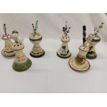 6 Devon pottery Torquay ware hat pin stands