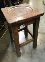 A vintage oak stool