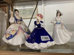Three Royal Doulton Lady figurines including Christine, Mary and Margreat