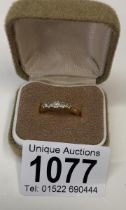 A 1930's old cut diamond ring five stone stamped 18ct gold