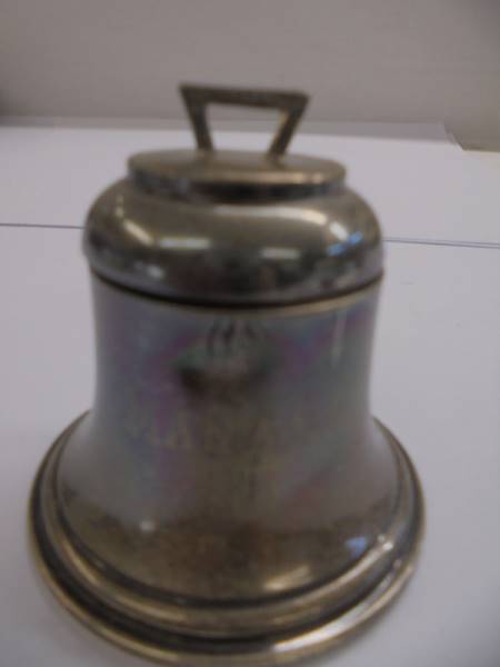 An unusual bell shaped silver inkwell. - Image 2 of 3