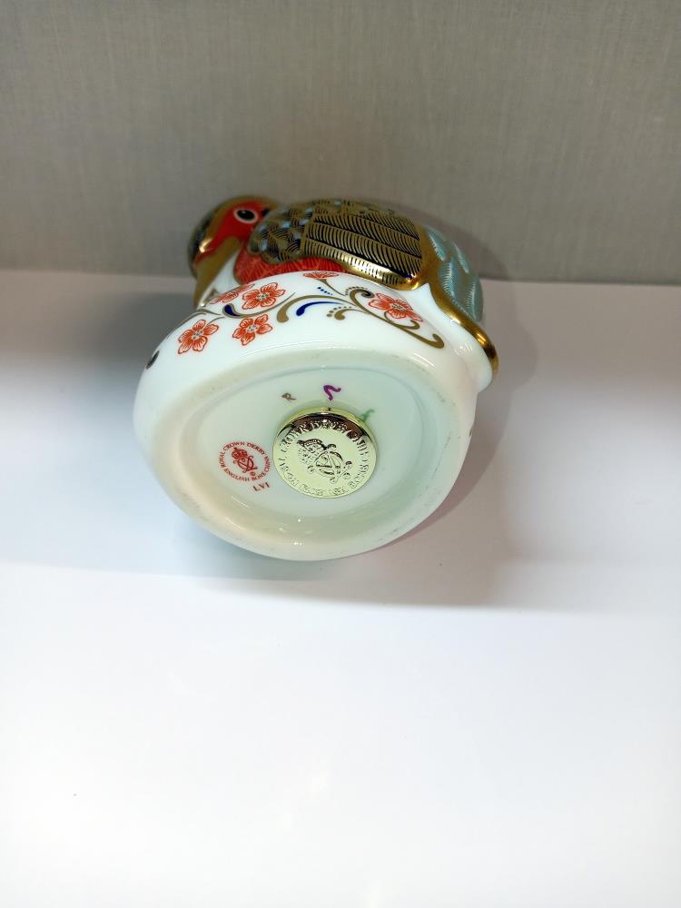 A Royal Crown Derby Kingfisher paperweight with gold stopper - Image 2 of 2