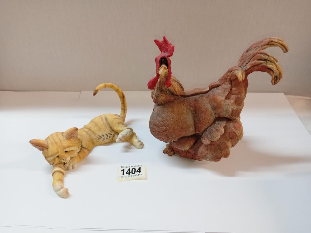 2 A Breed Apart figures of cat & chicken