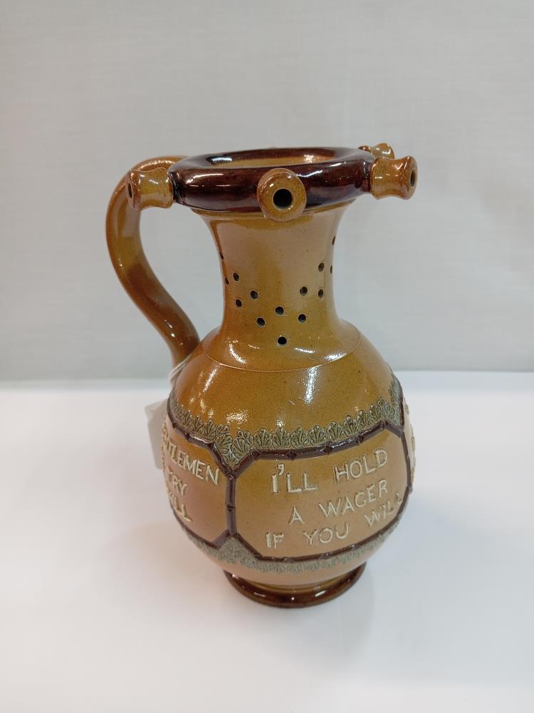 A Doulton Burslem puzzle jug. Height 17.5cm - Image 3 of 5