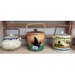 3 Torquay ware biscuit barrels