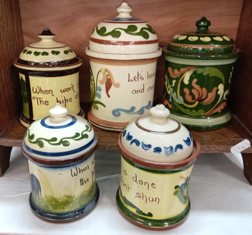 6 Torquay pottery tobacco/jam pots - Image 3 of 7