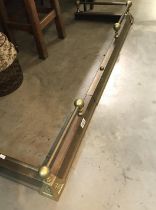 A mid 20th century adjustable brass fender, COLLECT ONLY.