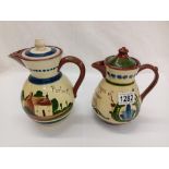 A Long Park coffee pot & 1 other with chip to spout