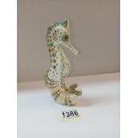 A Royal Crown Derby Seahorse with gold stopper