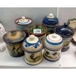 7 Torquay ware tobacco/jam pots