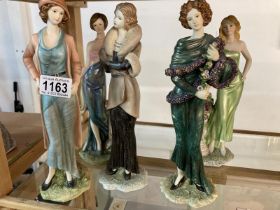Five Regal collection lady figurines