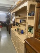 A good 20th century painted pine kitchen dresser