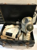 A sieve German gas mask in original case