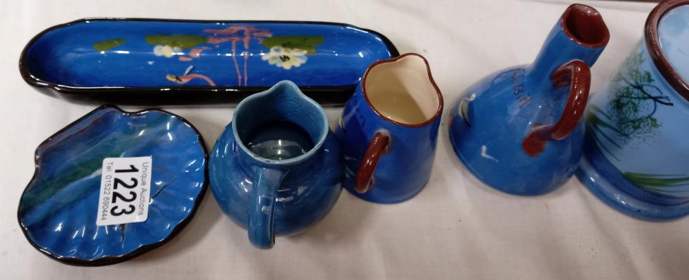 8 Pieces of blue glaze Torquay ware - Image 3 of 5