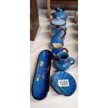 8 Pieces of blue glaze Torquay ware