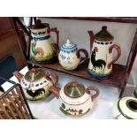 5 Torquay ware coffee & teapots