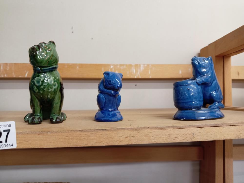 A quantity of vintage pottery dogs, mouse & pig match holder - Image 3 of 8