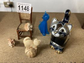 A selection of cat ornaments