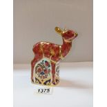 A Royal Crown Derby Fawn with gold stopper