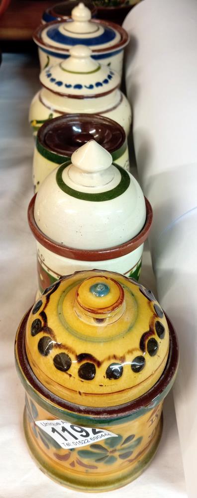 6 Torquay pottery tobacco jars