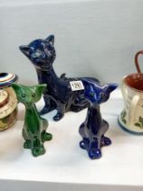 A Lauder Barum pottery cat & 2 others