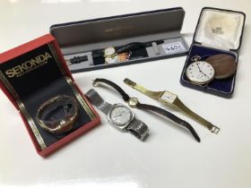 Four ladies and 1 gents watches and Pocket watches