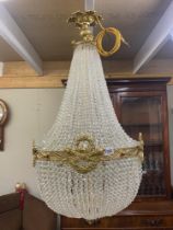 A superb quality large 'basket' chandelier