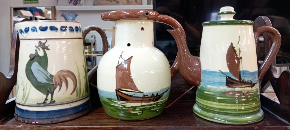 A selection of Torquay ware teapots & puzzle jug etc. - Bild 2 aus 3