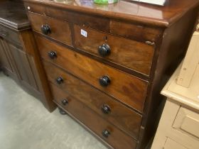 A Victorian mahogany veneered chest of drawers