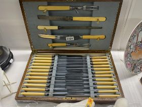A cased knife and carving knife set S.D.Neill Ltd, Belfast