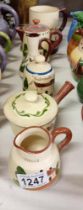 6 Pieces of Torquay ware including Tankard, bell etc
