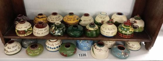 25 Torquay ware inkwells, some with lids