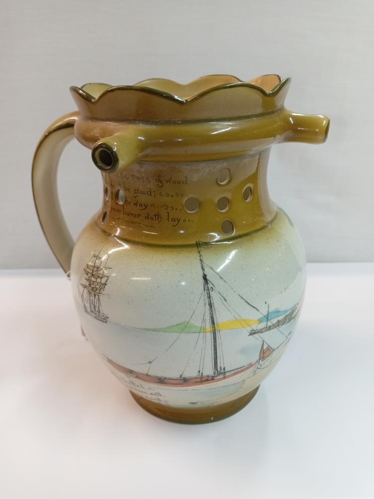 A Burgess & Leigh burleigh ware pictorial puzzle jug. Height 20cm - Image 3 of 6