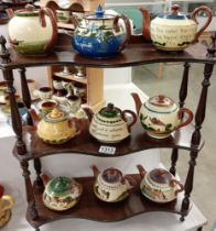 9 Torquay ware teapots including Penzance