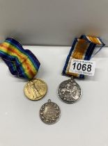 A WW1 medals for WSA 456 J Homan SKR R,N,R and Silver 'for zeal' Granton noval base