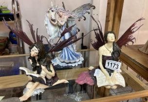 Three fairy figurines
