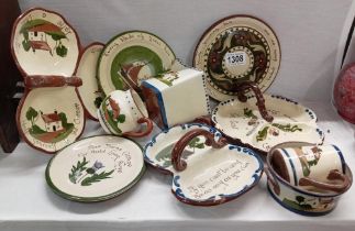 A good selection of Torquay ware including inkwell etc.