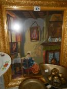 A framed tapestry. COLLECT ONLY.