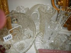 A mixed lot of glass ware including vases. COLLECT ONLY.