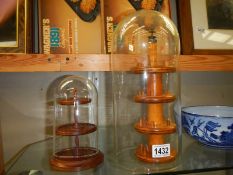 A glass dome and a thimble display stand with dome COLLECT ONLY.