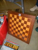 An inlaid chess board.