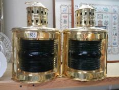 Two modern brass ships 'Starboard' lamps.