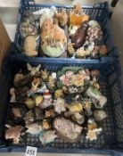 2 Trays of animal ornaments & other