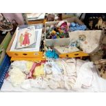 A quantity of cross-stitch items & other textile items