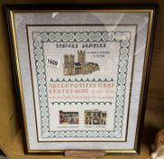 A framed & glazed Lincoln sampler